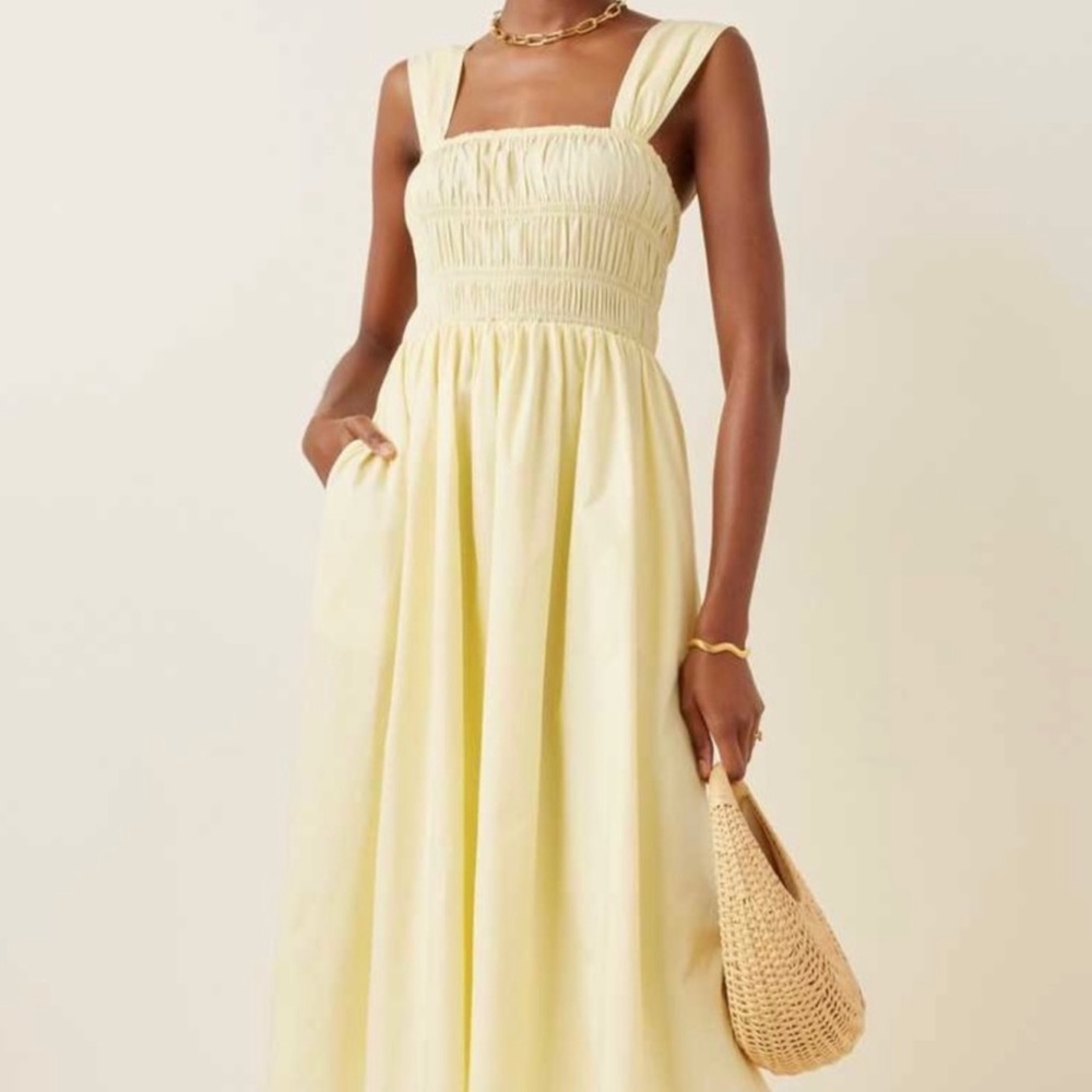 Staud Cotton Yellow Summer Dress